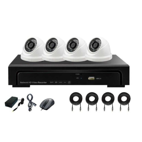 4CH NVR with 1.3 MegaPixel POE 4 Bullet IP Cameras Complete KIT